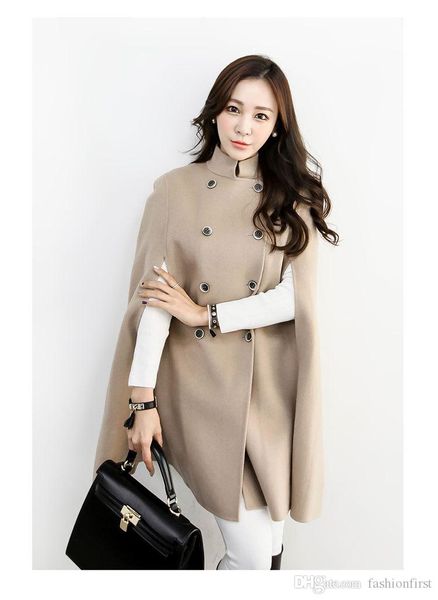 fashion coat black double breasted cape coat women military wool winter jacket cloak for women
fashion coat black double breasted cape coat women military wool winter jacket cloak for women