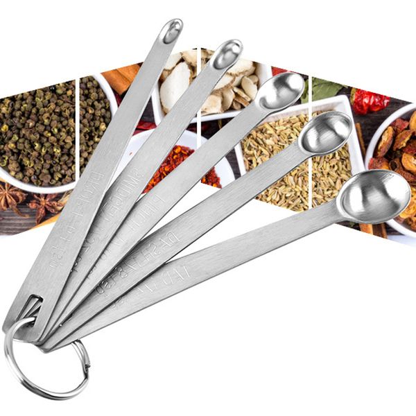 5 pcs durable stainless steel measuring spoon tableware sauce home cuchara medidora kitchen scales baking tool mini measuring spoon
5 pcs durable stainless steel measuring spoon tableware sauce home cuchara medidora kitchen scales baking tool mini measuring spoon