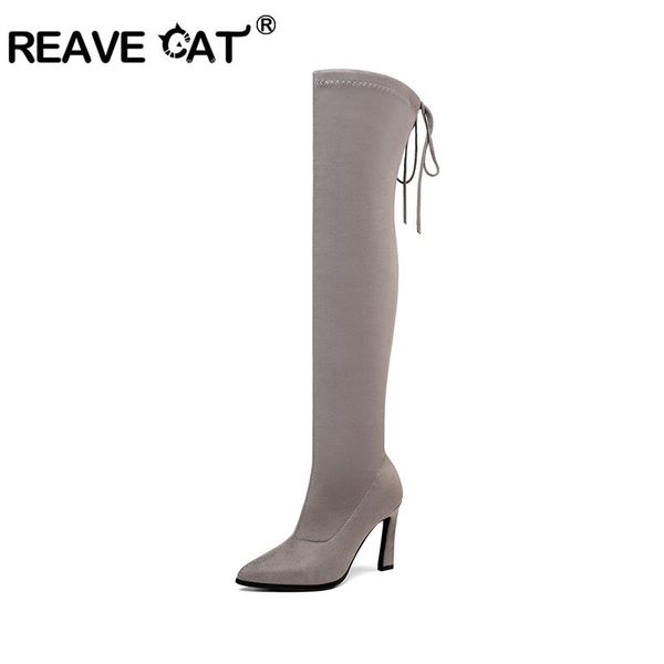 reave cat 2020 new lace up stretch over the knee boots women shoes pointed toe high heels winter long woman boots size 43, Black
reave cat 2020 new lace up stretch over the knee boots women shoes pointed toe high heels winter long woman boots size 43, Black