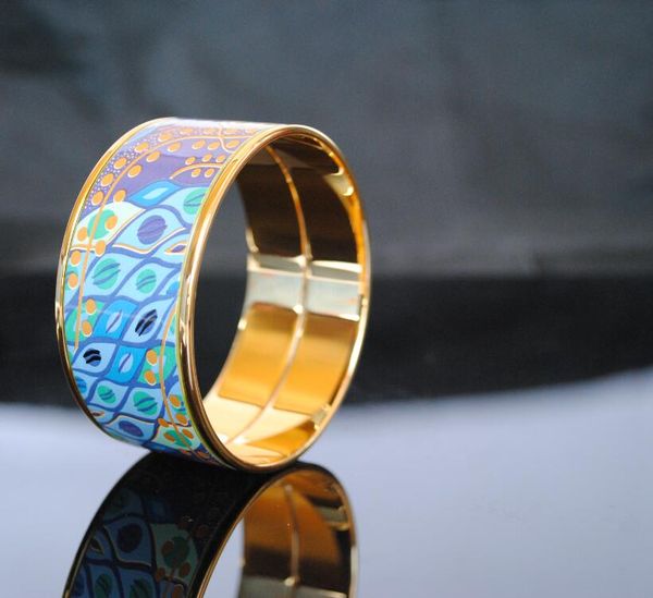 sea blue heart series 18k gold-plated enamel bangle bracelet for woman bracelets bangles width 30mm fashion wedding jewelry, Black
sea blue heart series 18k gold-plated enamel bangle bracelet for woman bracelets bangles width 30mm fashion wedding jewelry, Black