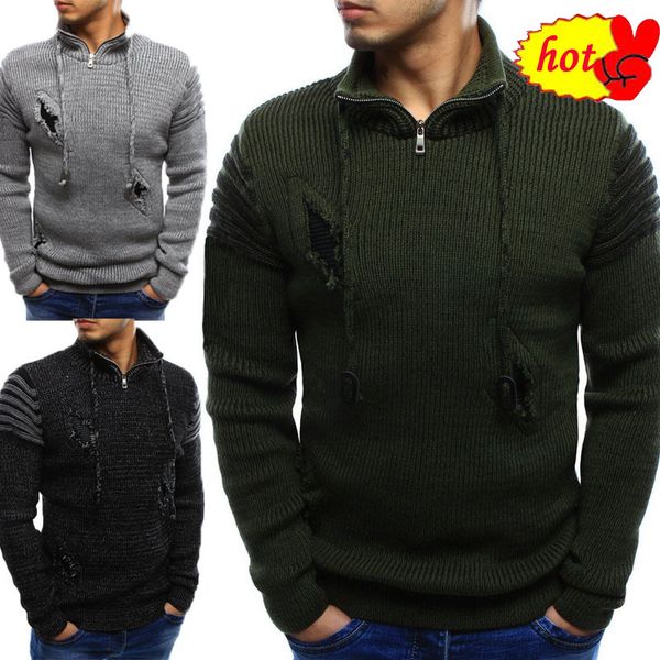wool cardigan men's autumn winter turtleneck broken hole solid long sleeve quality clothing cotton knitted casual male sweaters, White;black
wool cardigan men's autumn winter turtleneck broken hole solid long sleeve quality clothing cotton knitted casual male sweaters, White;black
