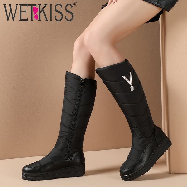 wetkiss 2020 russia new arrival winter snow boots women keep warm crystal zipper flat platform shoes woman knee high boots, Black
wetkiss 2020 russia new arrival winter snow boots women keep warm crystal zipper flat platform shoes woman knee high boots, Black