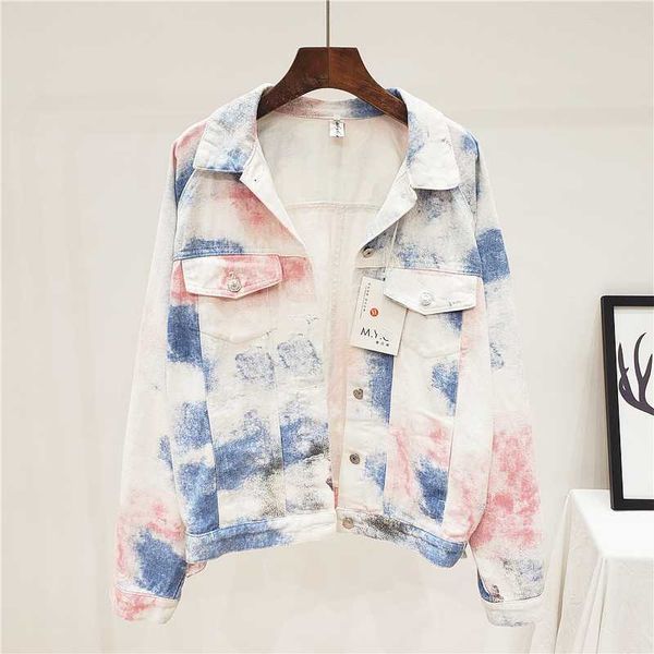 women's jackets spring autumn 2021 bat sleeves loose plus size tie-dye gradient denim jacket harajuku women jeans casual veste jean fem, Black;brown
women's jackets spring autumn 2021 bat sleeves loose plus size tie-dye gradient denim jacket harajuku women jeans casual veste jean fem, Black;brown