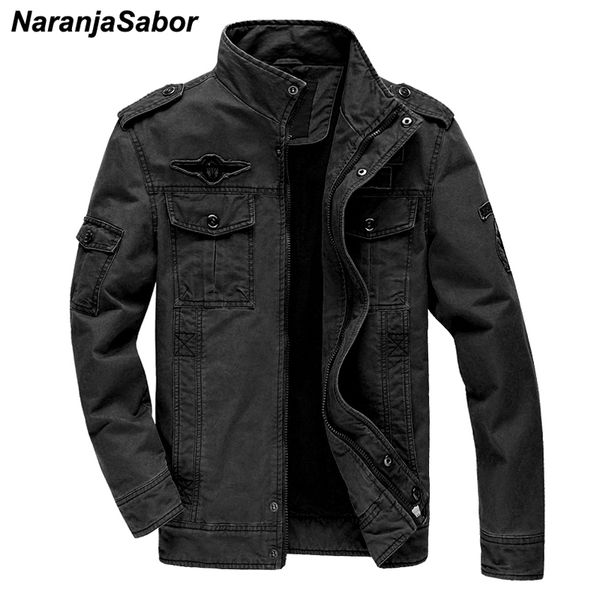 naranjasabor new jacket mens 2020 autumn men solid color coat male fashion military outwear large size 6xl brand clothing n573, Black;brown 
naranjasabor new jacket mens 2020 autumn men solid color coat male fashion military outwear large size 6xl brand clothing n573, Black;brown