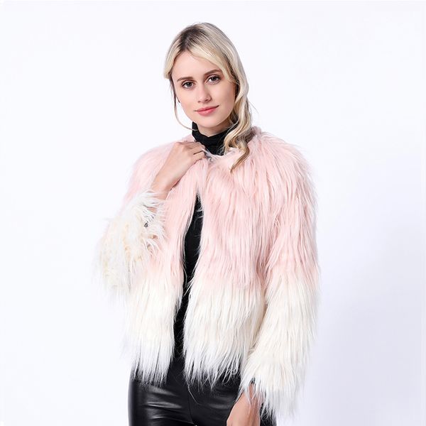 women's fur & faux furry coat women hairy long sleeve warm overcoat ladies autumn winter pink fluffy fake jacket, Black
women's fur & faux furry coat women hairy long sleeve warm overcoat ladies autumn winter pink fluffy fake jacket, Black