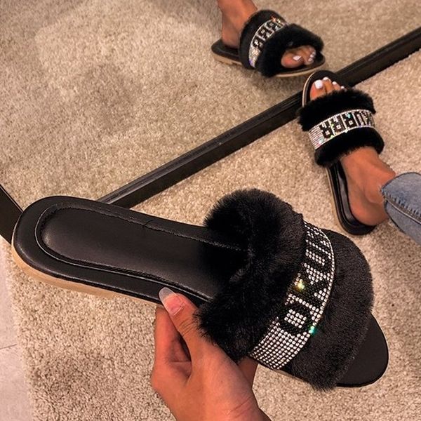 2020 fashion wild hair slippers spring new bright diamond women sandals female flip flop flat with interior slippers f46, Black
2020 fashion wild hair slippers spring new bright diamond women sandals female flip flop flat with interior slippers f46, Black