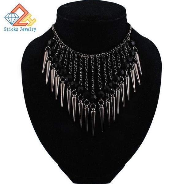 summer trendy necklace dark color plated chain hanging acrylic beads rivet tassel long necklace jewelry accessories women, Silver
summer trendy necklace dark color plated chain hanging acrylic beads rivet tassel long necklace jewelry accessories women, Silver