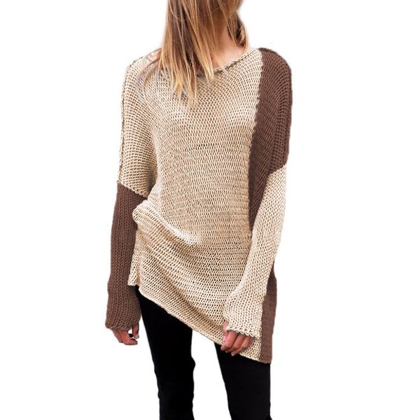 women's sweaters spring / summer 2021 wear round neck knitted sweater long sleeve pullover color matching leisure loose lady, White;black
women's sweaters spring / summer 2021 wear round neck knitted sweater long sleeve pullover color matching leisure loose lady, White;black