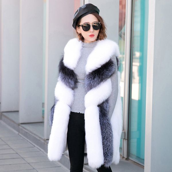 2020 new loose faux fur sleeveless color matching coat woman clothes long fund overcoat manteau femme hiver jacket women, Black
2020 new loose faux fur sleeveless color matching coat woman clothes long fund overcoat manteau femme hiver jacket women, Black