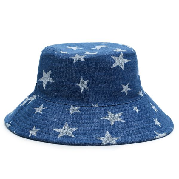 double side cotton star pattern bucket hat women denim cloth bucket hat female casual travel korean gorras, Blue;gray
double side cotton star pattern bucket hat women denim cloth bucket hat female casual travel korean gorras, Blue;gray