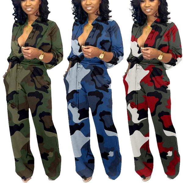 women 2020 fashion tracksuit ladies wear wide leg pants pocketed long sleeve camouflage jumpsuit clothes set for women, Gray
women 2020 fashion tracksuit ladies wear wide leg pants pocketed long sleeve camouflage jumpsuit clothes set for women, Gray