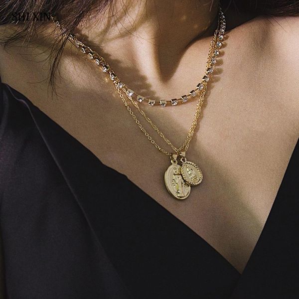 SHIXIN Layered Crystal Chain Necklace For Women Fashion Pendant Necklace Religious Jewelry Neckless Decoration on the Neck
SHIXIN Layered Crystal Chain Necklace For Women Fashion Pendant Necklace Religious Jewelry Neckless Decoration on the Neck