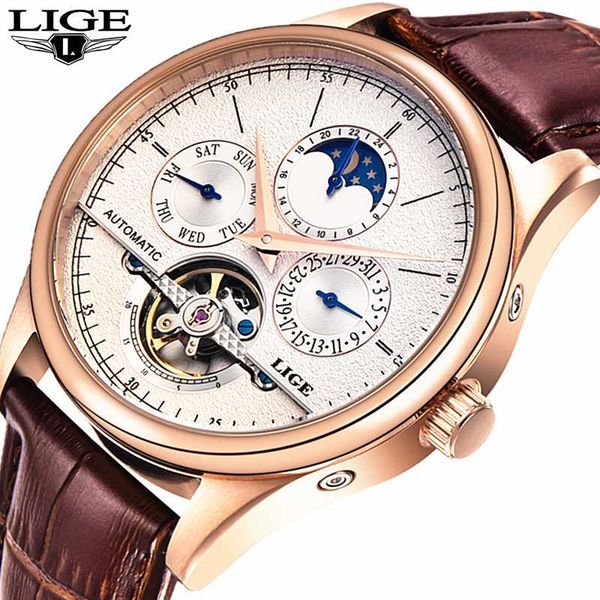 relojes hombre lige brand men watches automatic mechanical watch tourbillon sport clock leather casual business wristwatch gold, Slivery;brown
relojes hombre lige brand men watches automatic mechanical watch tourbillon sport clock leather casual business wristwatch gold, Slivery;brown