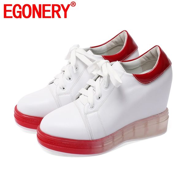 egonery leather wedge pumps 2020 spring autumn round toe sneakers 10cm super high heels women's shoes, Black
egonery leather wedge pumps 2020 spring autumn round toe sneakers 10cm super high heels women's shoes, Black