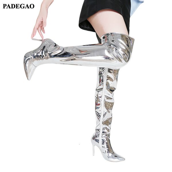 padegao mirror thigh high boots women t show pointy toe club party shoes thin high heels over the knee long boots pdg021, Black
padegao mirror thigh high boots women t show pointy toe club party shoes thin high heels over the knee long boots pdg021, Black