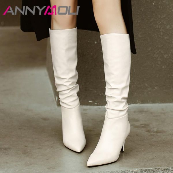 boots annymoli pleated real leather high heel long women shoes pointed toe thin heels slip-on knee ladies winter 43, Black
boots annymoli pleated real leather high heel long women shoes pointed toe thin heels slip-on knee ladies winter 43, Black