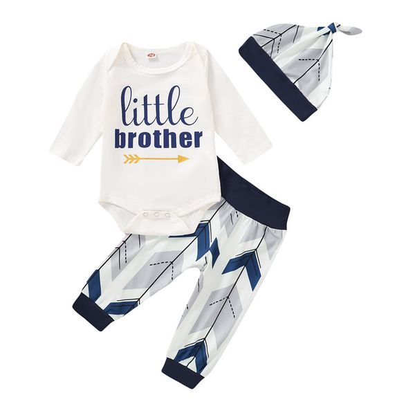 infant baby letter outfits cartoon prirnted boys clothes toddler long sleeve little brother rompers elastic splicing pants with hat 060807, White
infant baby letter outfits cartoon prirnted boys clothes toddler long sleeve little brother rompers elastic splicing pants with hat 060807, White
