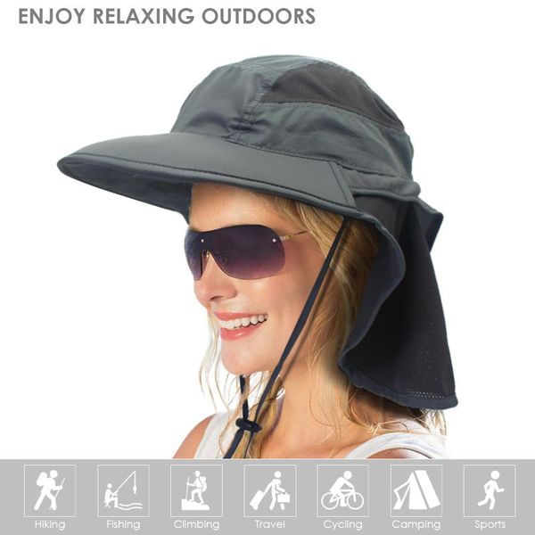 summer adjustable sunhat uv protection hat wide brim breathable fishing summer beach foldable hat with neck flap, Blue;gray
summer adjustable sunhat uv protection hat wide brim breathable fishing summer beach foldable hat with neck flap, Blue;gray