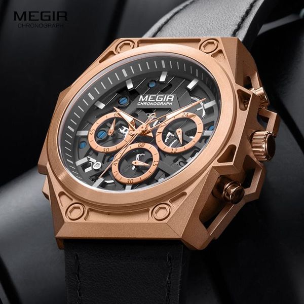 megir luxury stainless steel watches men 2020 sport leather strap wristwatch waterproof chronograph quartz watch, Slivery;brown
megir luxury stainless steel watches men 2020 sport leather strap wristwatch waterproof chronograph quartz watch, Slivery;brown