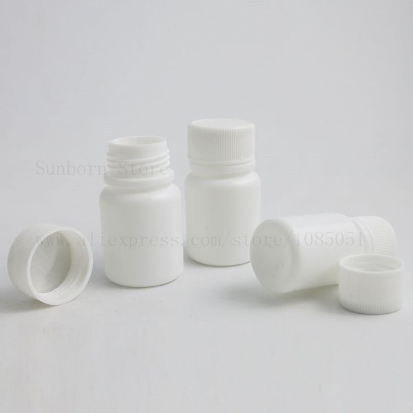 500pcs White Plastic Bottle With Screw Cap 10ml 15ml Bottles For Pills Hdpe Medical Capsule Container With Tamper Proof Cap