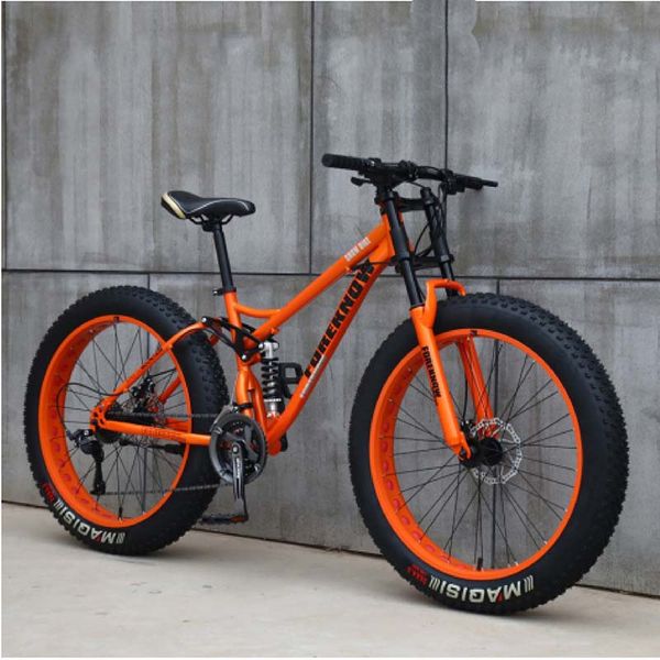 front and rear dual shock-absorbing 26-inch 27-speed off-road beach snowmobile variable speed ultra-wide 4.0 big tire mountain bike
front and rear dual shock-absorbing 26-inch 27-speed off-road beach snowmobile variable speed ultra-wide 4.0 big tire mountain bike