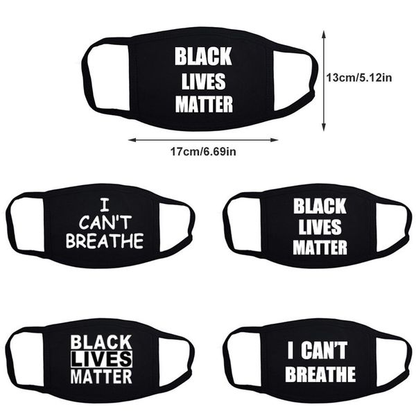 

Black Lives Matter Masks Unisex Man Anti Dust Designer I Cant Breathe Cotton Face Masks 2020 USA Election Fashion Designer Face Masks