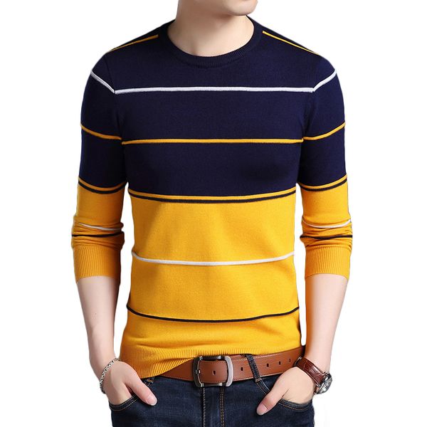 men's sweaters 2021 casual winter o-neck striped pullover slim fit knitting mens cotton male pullovers, White;black
men's sweaters 2021 casual winter o-neck striped pullover slim fit knitting mens cotton male pullovers, White;black