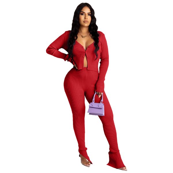 fashion women autumn suits solid-color knit ribbed two pieces sets v-neck long-sleeves high-waist slit hem pants lady sets x0923, Gray
fashion women autumn suits solid-color knit ribbed two pieces sets v-neck long-sleeves high-waist slit hem pants lady sets x0923, Gray