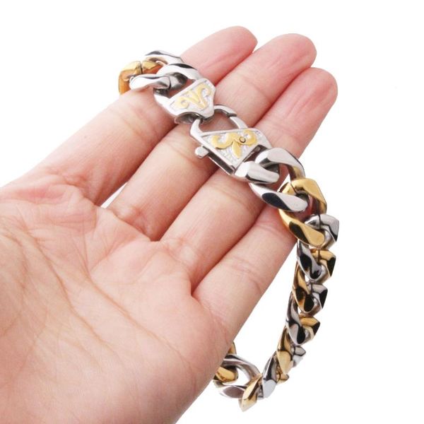 13/15mm fashion jewelry silver color&gold stainless steel cuban curb chain mens womens necklace or bracelet wristband 7-40
13/15mm fashion jewelry silver color&gold stainless steel cuban curb chain mens womens necklace or bracelet wristband 7-40