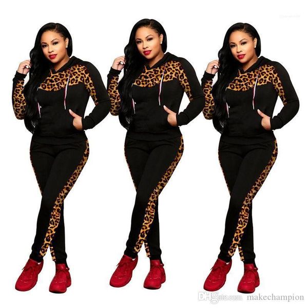 sleeve womens tracksuits sport female clothing leopard printed women two piece outfits hooded panelled long, Gray
sleeve womens tracksuits sport female clothing leopard printed women two piece outfits hooded panelled long, Gray