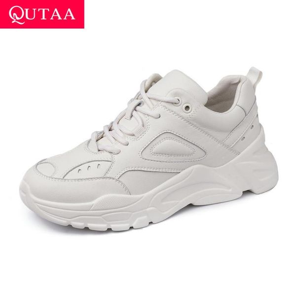 qutaa 2020 wedge high heel lace up casual women shoes round toe cow leather platform all match ladies sneakers size 35-39, Black
qutaa 2020 wedge high heel lace up casual women shoes round toe cow leather platform all match ladies sneakers size 35-39, Black