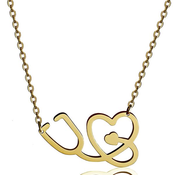 chains stethoscope symbol pendant necklace stainless steel link chain trendy women girls everyday clothing match party gift, Silver
chains stethoscope symbol pendant necklace stainless steel link chain trendy women girls everyday clothing match party gift, Silver