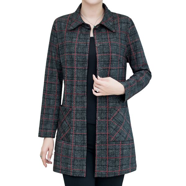 women's trench coats spring medium long cardigan windbreaker fashion loose plus size autumn plaid shirt coat overcoat, Tan;black
women's trench coats spring medium long cardigan windbreaker fashion loose plus size autumn plaid shirt coat overcoat, Tan;black