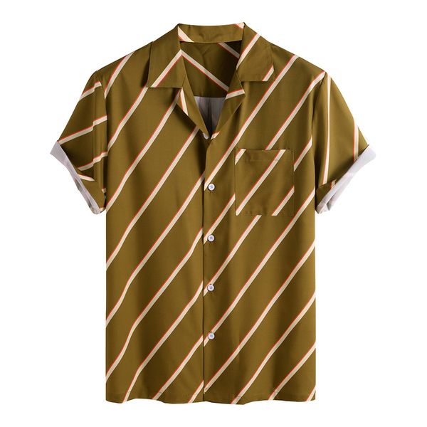 e-baihui 2021 european and american new men's shirts striped printed lapel casual men's short-sleeved shirts t0763, White;black
e-baihui 2021 european and american new men's shirts striped printed lapel casual men's short-sleeved shirts t0763, White;black