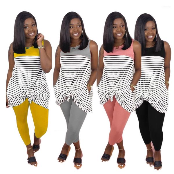 pants 2 piece set female casual clothing summer womens stripe long pants set sleeveless crew neck vest solid color, White
pants 2 piece set female casual clothing summer womens stripe long pants set sleeveless crew neck vest solid color, White
