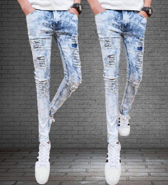 27-34 2020 new men's clothing fashion singer hair stylist non mainstream hole pants beggar pants skinny costumes, Blue
27-34 2020 new men's clothing fashion singer hair stylist non mainstream hole pants beggar pants skinny costumes, Blue