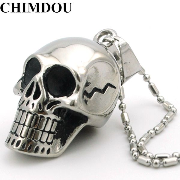 pendant necklaces chimdou black stainless steel skull necklace men jewelry biker rock punk style party gift 2021 ap1666, Silver
pendant necklaces chimdou black stainless steel skull necklace men jewelry biker rock punk style party gift 2021 ap1666, Silver