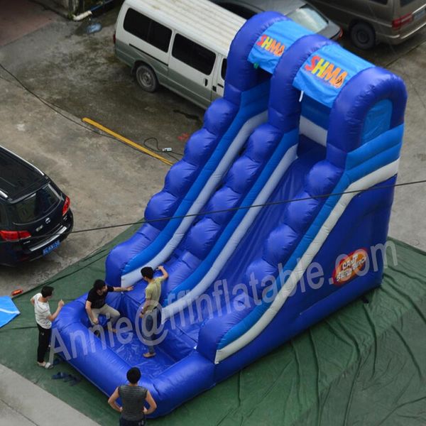 Customized Durable Large Inflatable Water Slides With Pool Commercial Use Inflatable Water Slides Pvc Tarpaulin For Kids W/ Air Blower