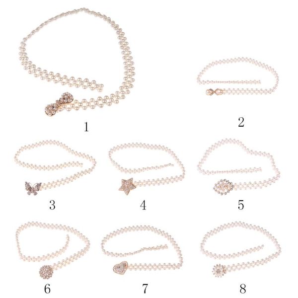 women's pearls bridal bridesmaid dresses sash belts (8 styles, Black;brown