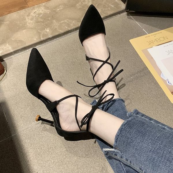 spring and summer catwalk pointed fairy high heels students all-match cross strap sandals thin heeled womens shoes 10cm, Black
spring and summer catwalk pointed fairy high heels students all-match cross strap sandals thin heeled womens shoes 10cm, Black