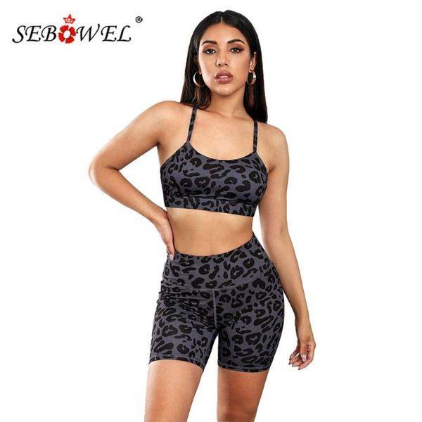 women's tracksuits sebowel cropped shorts sports sets summer female sleeveless backless leopard print tracksuit two pieces, Gray
women's tracksuits sebowel cropped shorts sports sets summer female sleeveless backless leopard print tracksuit two pieces, Gray
