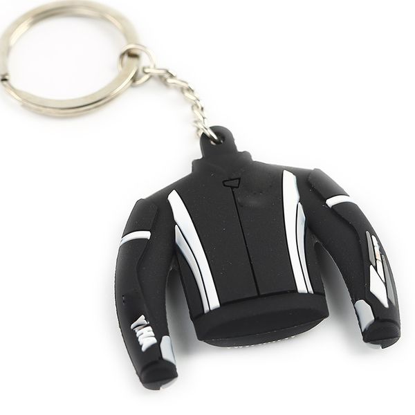 3d mini motorcycle racing suit rubber keychain gloves, Silver 
3d mini motorcycle racing suit rubber keychain gloves, Silver