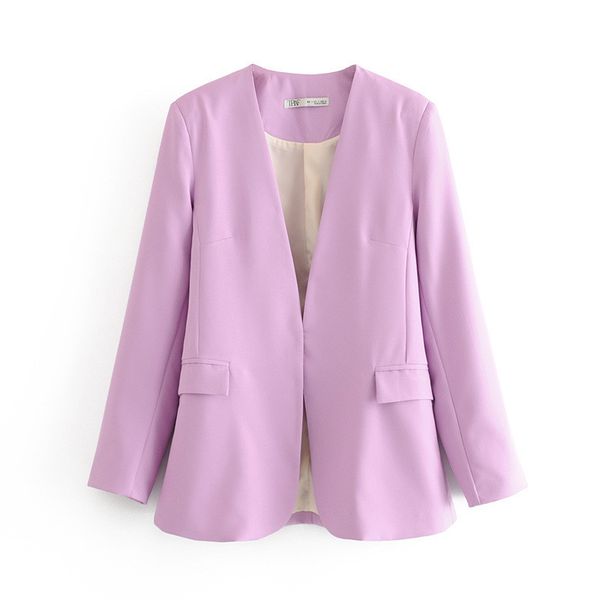 women fashion office wear v neck blazer coat vintage long sleeve back vents pockets female outerwear chic, White;black
women fashion office wear v neck blazer coat vintage long sleeve back vents pockets female outerwear chic, White;black