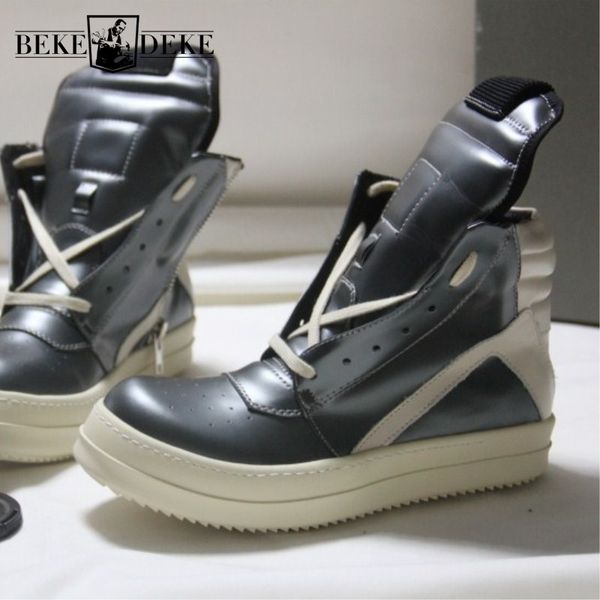 high-men shoes ankle boots genuine leather sneakers luxury trainers knight boots casual lace up side zip flat platform shoes, Black
high-men shoes ankle boots genuine leather sneakers luxury trainers knight boots casual lace up side zip flat platform shoes, Black