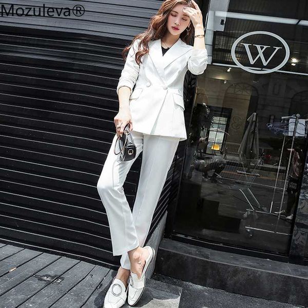 bornsra classic double breasted white women pant suits notched collar blazer jacket & straight pants office ladies female sets
bornsra classic double breasted white women pant suits notched collar blazer jacket & straight pants office ladies female sets