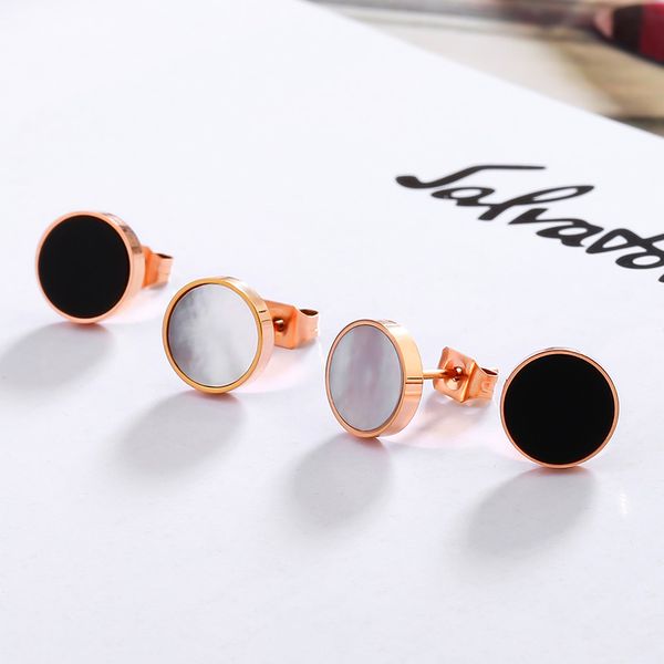 stud yun ruo fashion brand rose gold color white black round enamel earring for woman man couple 316 l stainless steel jewelry, Golden;silver
stud yun ruo fashion brand rose gold color white black round enamel earring for woman man couple 316 l stainless steel jewelry, Golden;silver