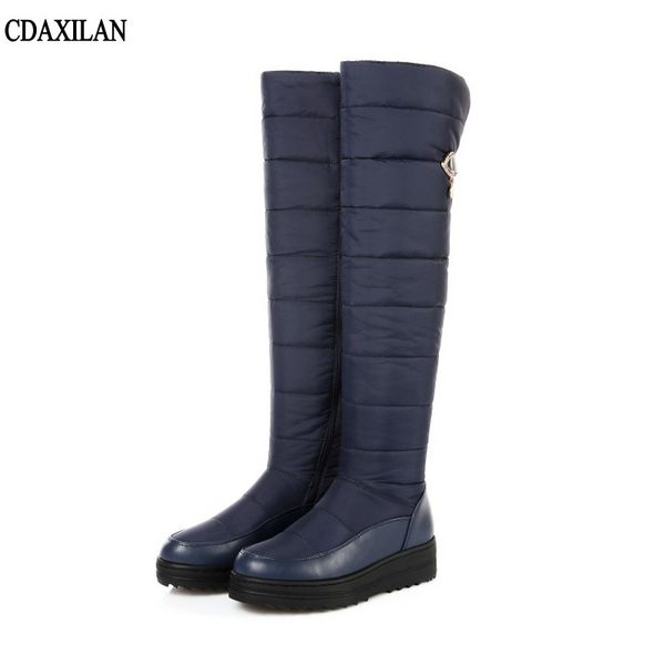 cdaxilan new arrivals snow boots women pu leather down cloth over-the-knee boots leg-warming plush zip middle heel shoes, Black
cdaxilan new arrivals snow boots women pu leather down cloth over-the-knee boots leg-warming plush zip middle heel shoes, Black