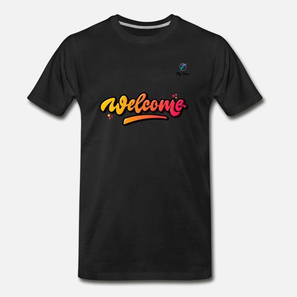 welcome t shirt men designer 100% cotton o neck letter crazy building spring autumn standard shirt