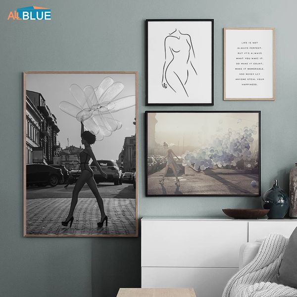 canvas posters women body line balloon nordic black white wall art print painting decorative pictures for living room home decor
canvas posters women body line balloon nordic black white wall art print painting decorative pictures for living room home decor