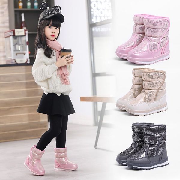 2020 new winter girls' snow boots with velvet princess children' cotton-padded shoes cuhk children' waterproof mid-tube bab, Black;grey
2020 new winter girls' snow boots with velvet princess children' cotton-padded shoes cuhk children' waterproof mid-tube bab, Black;grey
